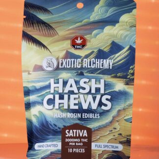 3000 mg THC Hash Chews (Gummy) (Sativa) (10 Pieces) by: Exotic Alchemy